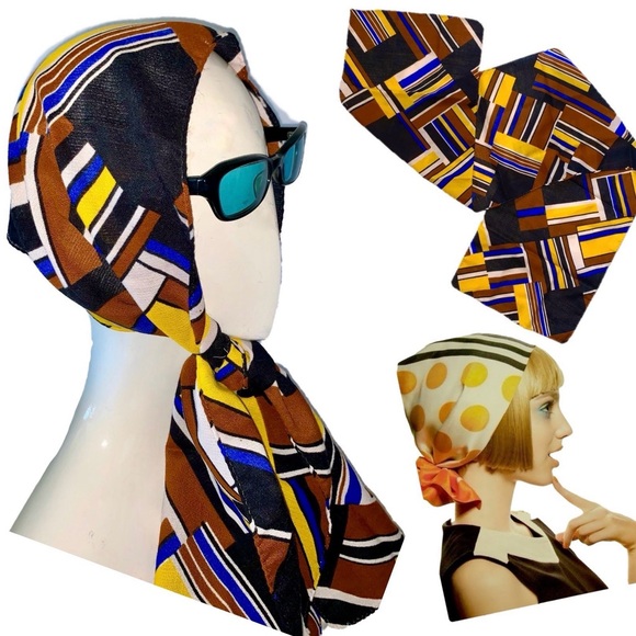 v i n t a g e :: Bold Mod Groovy Colorblock Head Scarf Belt